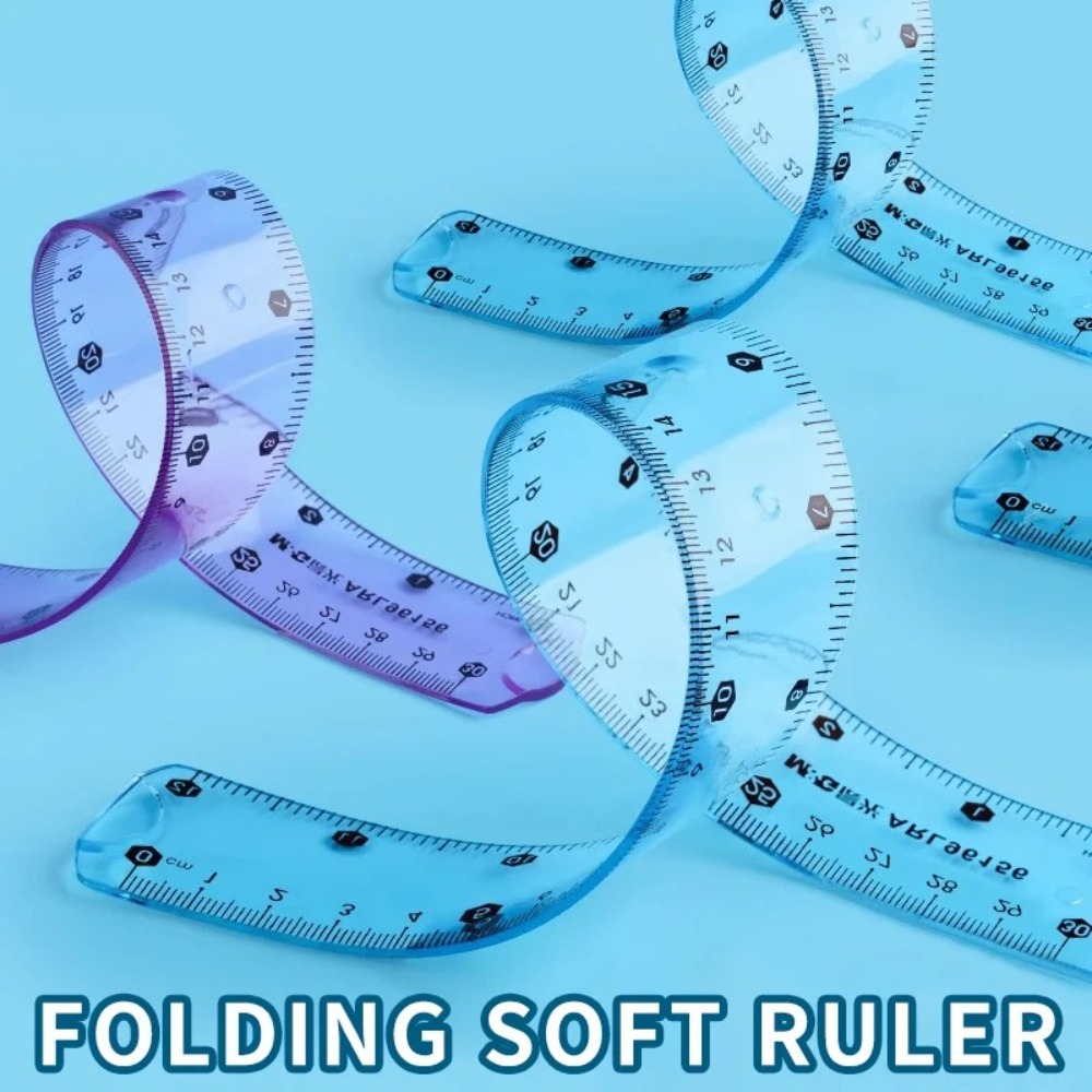 Ruler Set Transparent - Règle souple transparente, bord droit flexible