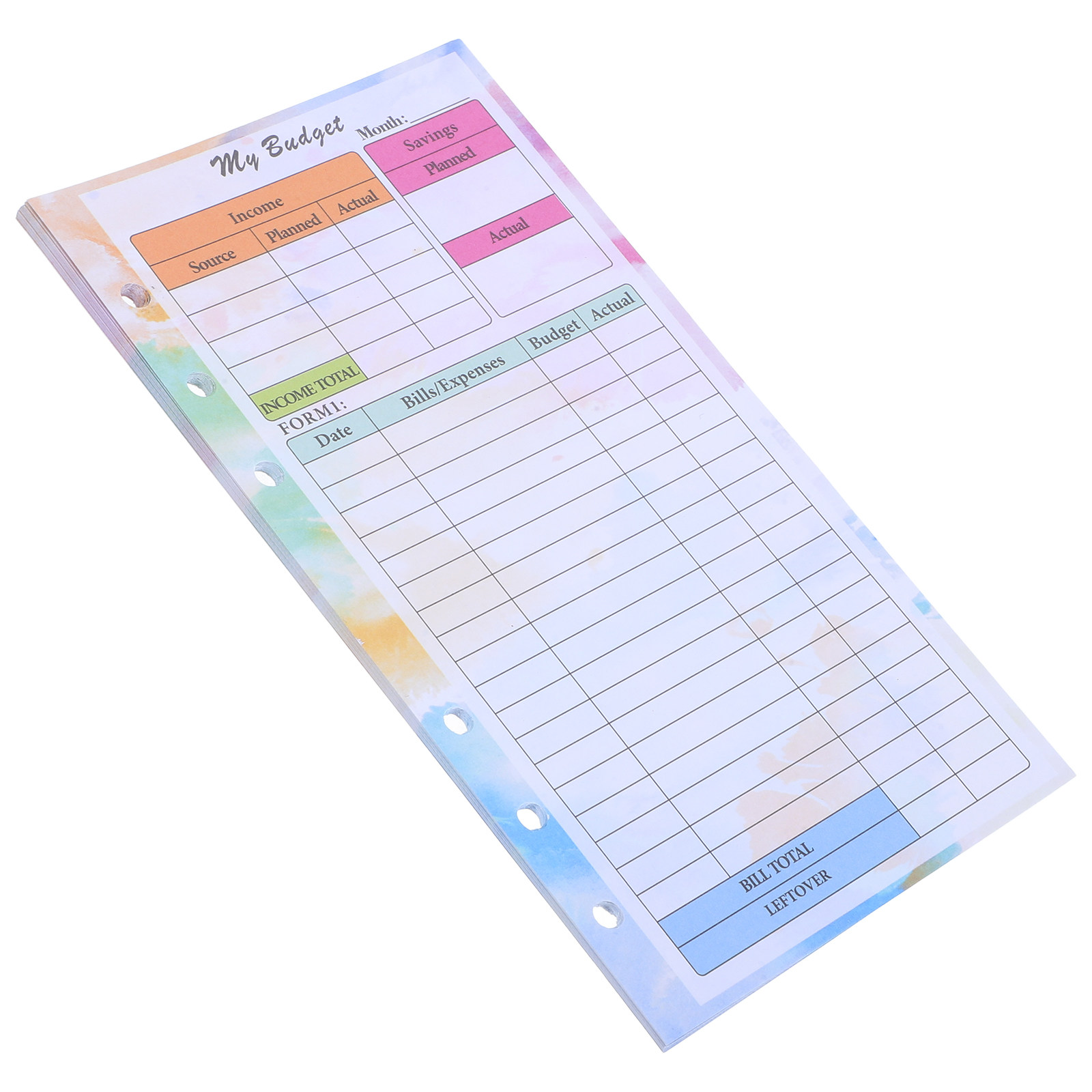 Planner Weekly Budget - 14 feuilles de recharges colorées pour