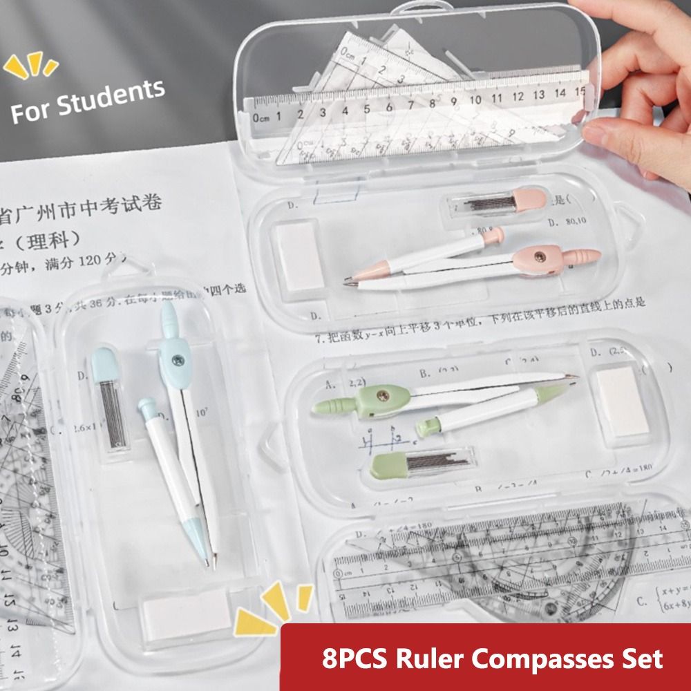 Ruler Set Transparent - Ensemble de 8 pièces : Règle