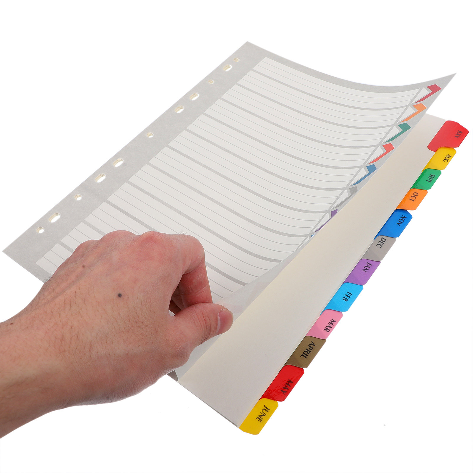 Index Tab Divider - 12 Feuilles de Séparateurs d'Index Détachables