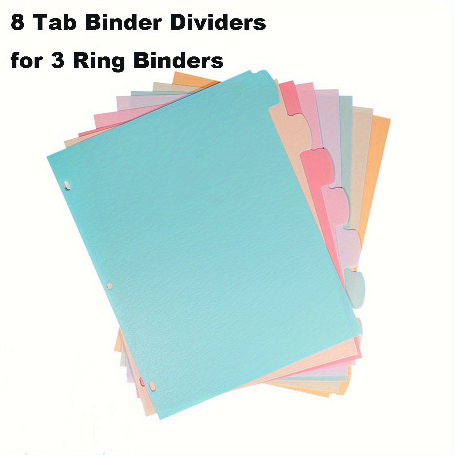 Index Tab Divider - 8 séparateurs de classeur à 3