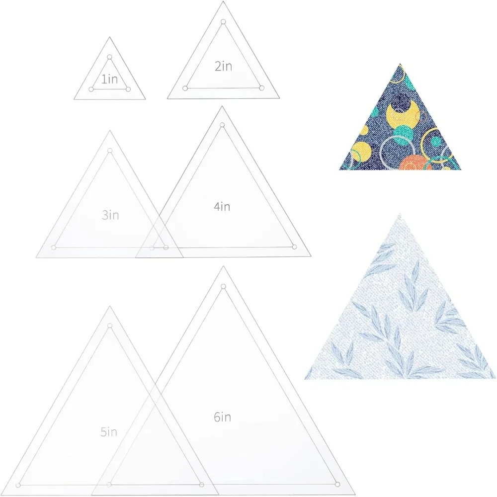 Ruler Set Transparent - Ensemble de modèles de Quilting triangulaires