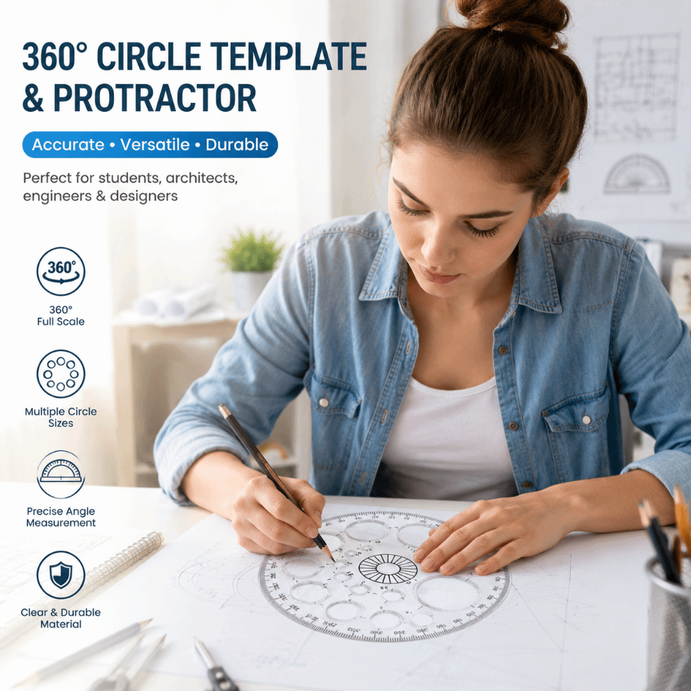 Règle circulaire en plastique, - Ruler Set Transparent avis et prix