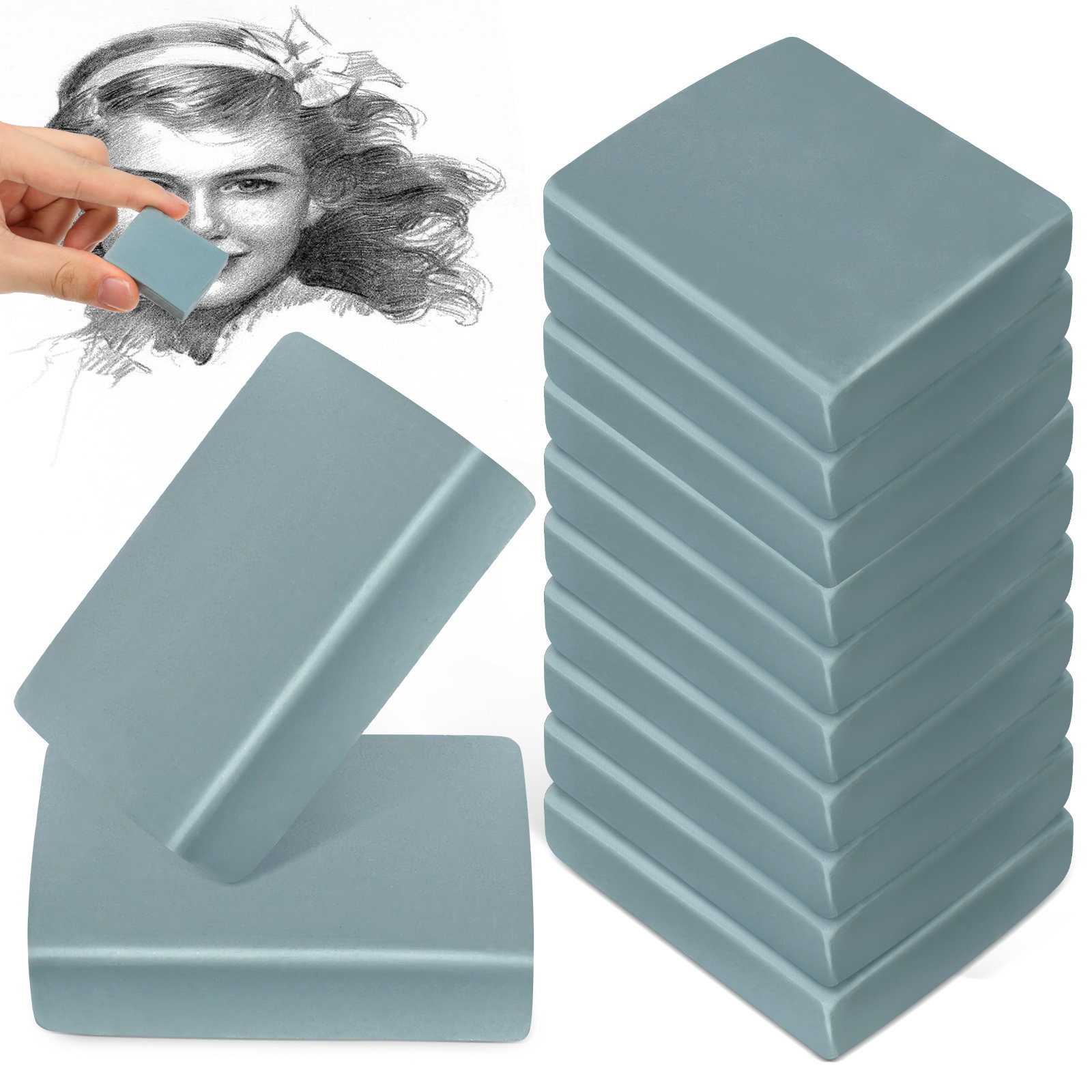 Lot de 12 gommes artistiques p - Rubber Eraser Kneaded avis et prix